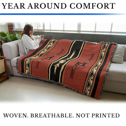 Pure Country Weavers Mesquite Earth Blanket - Southwest Native American Inspired - Gift Tapestry Throw Woven from Cotton - Made in the USA (72x54) - color: Mesquite Earth, size: Large