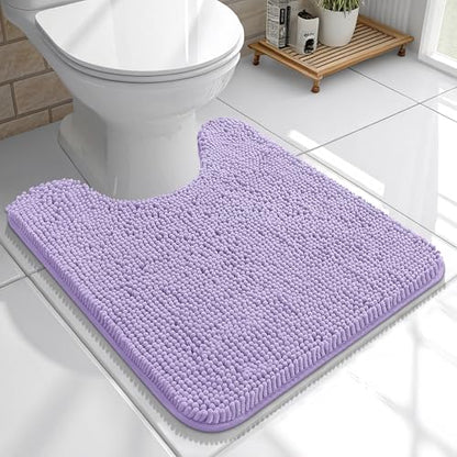 OLANLY Toilet Rugs U-Shaped 20x20, Soft Absorbent Chenille Contour Rugs - color: Lavender, size: 20" X 20" Contour Rug