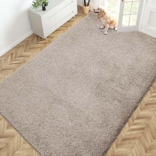 PURRUGS Area Rug, 72" x 108", Taupe - color: Taupe, size: 72 x 108-Inch