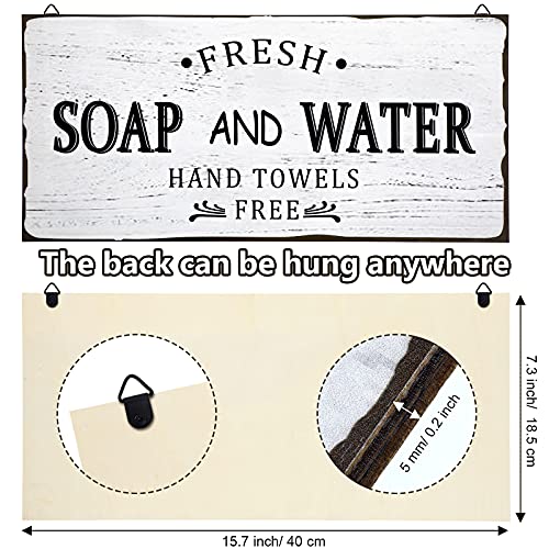 Jetec Farmhouse Bathroom Decor Fresh Soap and Water Sign, Classic - style: Classic