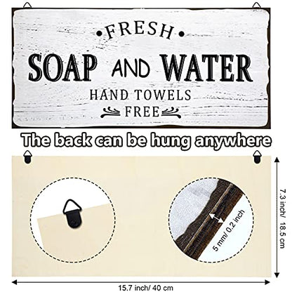 Jetec Farmhouse Bathroom Decor Fresh Soap and Water Sign, Classic - style: Classic