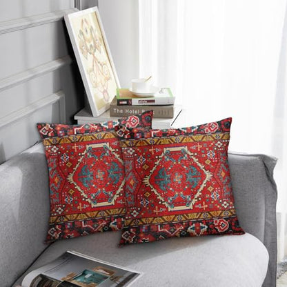 Britimes Throw Pillow Covers Set of 2, 20 x 20 Inch, Aztec Tribal Red - color: Ethnic Tribal 7, size: 20" x 20" (Pack of 2)