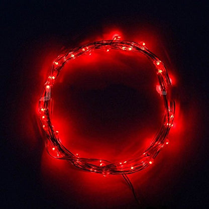 ANJAYLIA Red String Lights, 10Ft/3M 30leds Bright Light Party Home Festival Decorations Battery Operated Lights - color: Red 1 Pack 30 LED