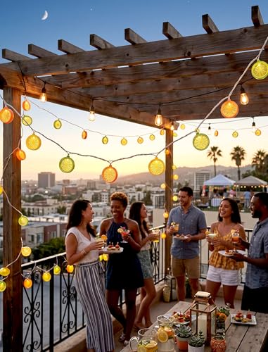 8.5Ft Lemon String Lights,10 LED Summer Outdoor Fairy Lights Plug in - color: Lemon String Lights