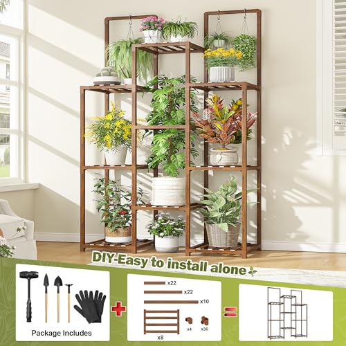 EnHomee 47.6" H Plant Stand, Indoor Outdoor Stand for Living Room Patio