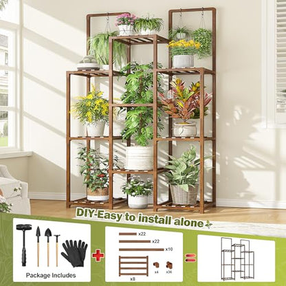 EnHomee 47.6" H Plant Stand, Indoor Outdoor Stand for Living Room Patio