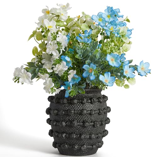 DN DECONATION Black Rustic Farmhouse Vase, 6.3" Flower Vase for Home Decor - color: Black, size: 6.3 inches