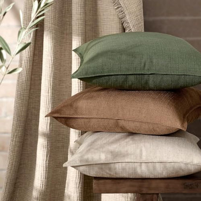 MIULEE Thick Textured Euro Sham Throw Pillow Covers 24x24 Inch Brown Sugar - color: Brown Sugar, size: 24" x 24" (Pack of 2)