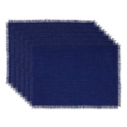 DII Jute Burlap Collection Kitchen Tabletop, Placemat Set, 13x19, Solid Nautical Blue, 6 Count - color: Solid Nautical Blue, size: Placemat Set, 13x19"