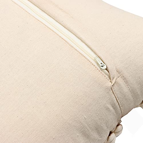· REDEARTH · Boho Textured Handwoven Throw Pillow Cases - Boho Glam Taupe - color: Boho Glam Taupe, size: 18" x 18" (Pack of 2)