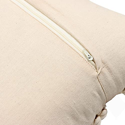 · REDEARTH · Boho Textured Handwoven Throw Pillow Cases - Boho Glam Taupe - color: Boho Glam Taupe, size: 18" x 18" (Pack of 2)