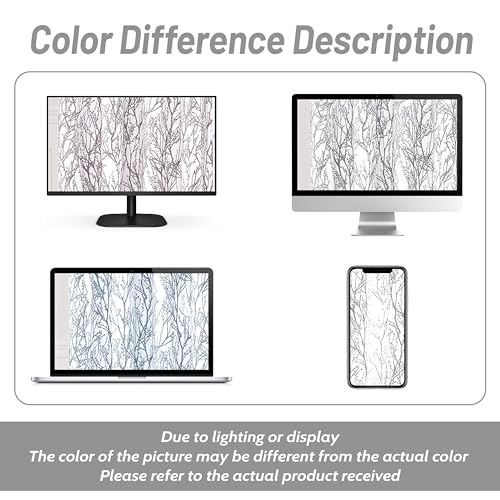DriftAway Tree Branch Lined Valance Double Layer Blackout Thermal Insulated Abstract Ink Printing Window Curtain Valance Rod Pocket 52 Inch by 14 Inch Plus 2 Inch Header Silver Gray 1 Pack - color: Silver Gray, size: 52"W x 14"L (Pack of 1)