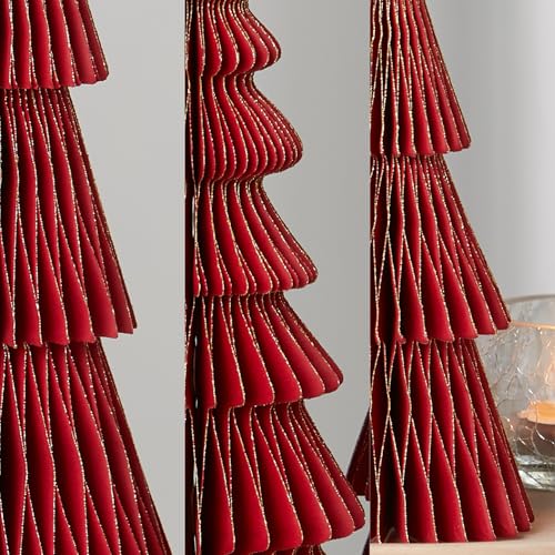 Your Heart's Content Set of 3 Red Honeycomb Paper Trees (Medium Set 3 Red) - color: Medium Set 3 Red