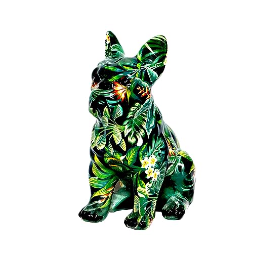 French Bulldog Statue Sculpture Sitting Graffiti Dog Home Decor Figurine - color: A3