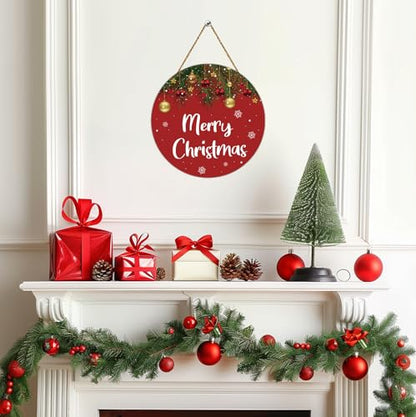 Christmas Door Decorations Merry Christmas Sign Grass Bells Door Sign