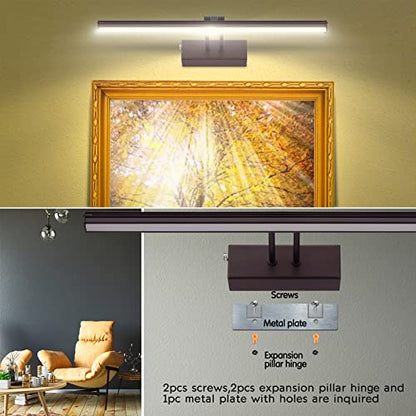HEAGEERO Picture Lights for Wall,20in Gallery Light,5000mAh Art Light - color: Black-20"