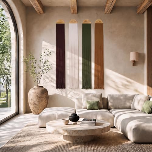 Mokof 4 Pack Macrame Wall Hanging for Boho Home Decor, 71" Long - size: 71"L x 9.5"W