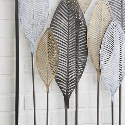 Deco 79 Metal Leaf Wall Sculpture, Wall Art 59" x 1" x 37" Bronze - color: Bronze, size: 59"L x 1"W