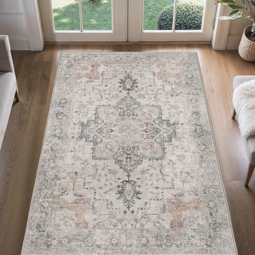 BESBLEE 4x6 Area Rug for Living Room,Washable Non Slip, Light Taupe Brown - color: Light Taupe Brown, size: 4' x 6' (Rectangular)