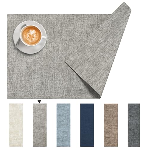 DOLOPL Placemats Set of 8, Reversible Faux Leather Place Mats, Grey - color: Gray, size: Set of 8