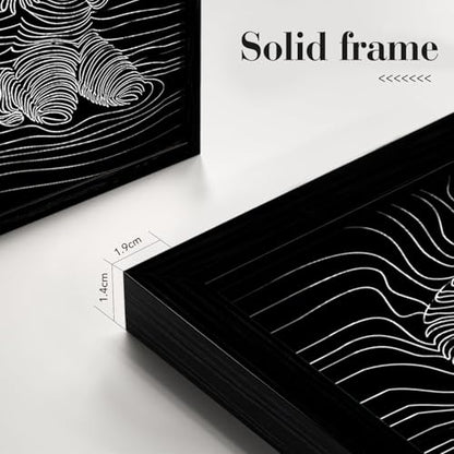 AUUAUU 2 Pcs Black and White Abstract Wall Art 16x24 Inches Black Framed - color: Black Framed Abstract Prayer, size: 16x24 Inch