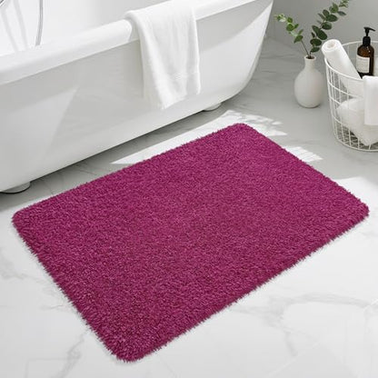 Bathroom Rugs Non Slip 36"x24" Soft Absorbent Bath Mat, Burgundy - color: Burgundy, size: 36" x 24" (Rectangular)