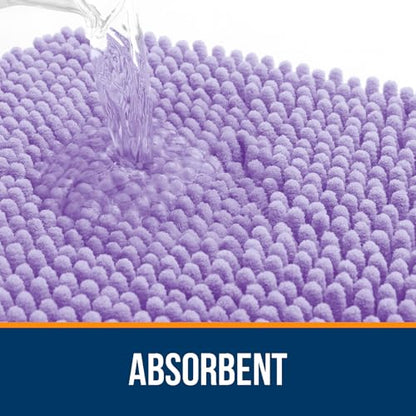 OLANLY Toilet Rugs U-Shaped 20x20, Soft Absorbent Chenille Contour Rugs - color: Lavender, size: 20" X 20" Contour Rug