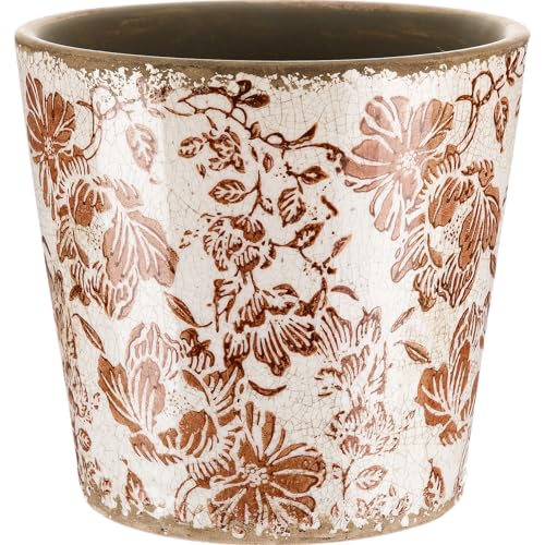 Beeveer Farmhouse Ceramic Planter 5.5 Inch Large Plants Pot Crack Beige Brown Flowers Plant Pots with Drainage Hole Indoor Plants Kitchen Rustic Antique Decor Gift - color: Brown & Beige, size: 5.5 Inch