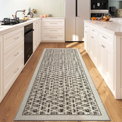 Runner Rug for Washable,Low Pile Kitchen Runner Rug,2x5ft,Grey - color: Grey, size: 2'x5'