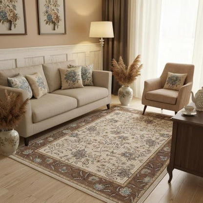 GarveeHome 5x7 Area Rug Brown Washable Rugs for Living Room Bedroom - color: Brown, size: 5' x 7' (Rectangular)
