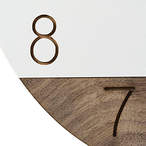 La Crosse Clock 404-3630B 12 inch Ivory Sierra Wood Quartz Analog Wall Clock - color: Ivory/Brown
