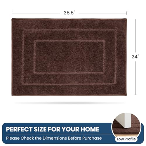PURRUGS Kitchen Rug, Kitchen Mat, 24" x 35.5", Brown - color: Brown, size: 24" X 35.5"