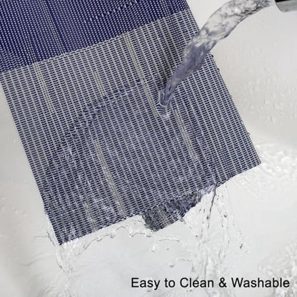 Placemats Set of 8, Vinyl Woven Heat-Resistant Place Mats - color: Blue Gray, size: Set of 8