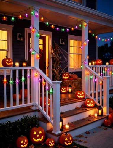 8.5Ft Halloween String Lights Plug in, 10 LED Spider Lights - color: Spider String Lights