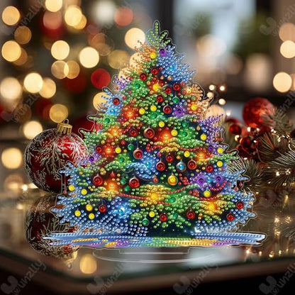 Yunzlly Stand Up Diamond Art Painting Kit, Desktop Gem Painting Ornament Kit for Adults, Tabletop Acrylic Diamond Board Painting (Christmas Tree) - color: Christmas Tree