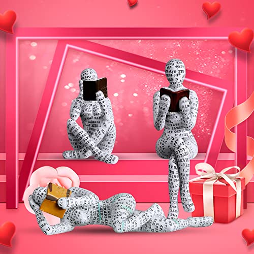 Reading Lady Statue, Lady Statue Decorative Female Figurine Thinker Statue Aesthetic Sculpture for Room, Bookshelf, Desk, Modern Abstract Decor - style: D