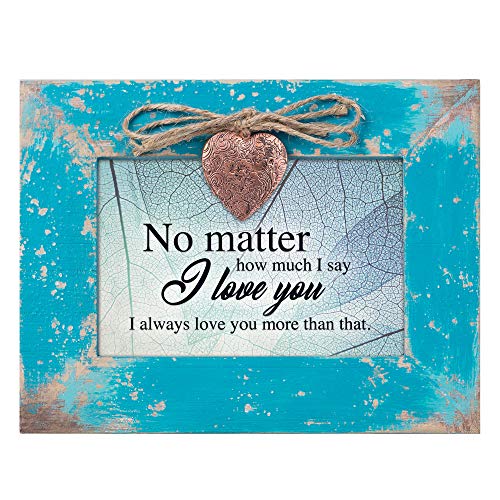 Cottage Garden I Love You More Than that Teal Distressed Wood Locket Music Box Plays You Light Up My Life