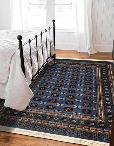 Rugs.com Bokhara Collection Rug – 2x3 Blue Medium-Pile Rug Perfect for Entryways, Kitchens, Breakfast Nooks, Accent Pieces - color: Blue, size: 2' x 3'