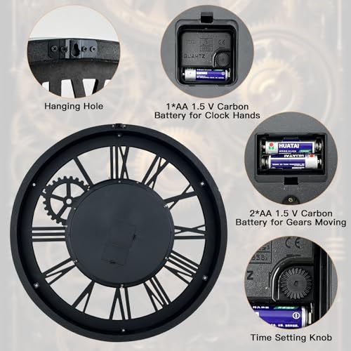 The B-Style Large Wall Clock 36 inch/90cm Desert Beige and Bronze - color: Desert Beige and Bronze, size: 36 inch (90 cm)