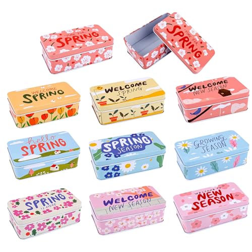 Framendino, 5 Pack Mini Tinplate Tin Boxes Floral Trinket Jewelry Coin Containers for Jewelry Storage Case - color: Flower 1