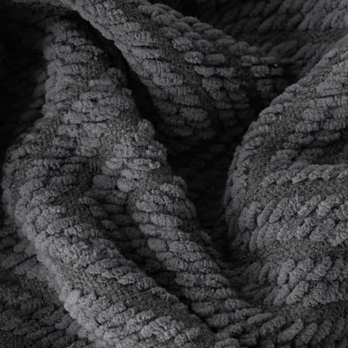 BATTILO HOME Dark Grey Throw Blanket for Couch, 60"x80" - color: Grey, size: 60"x80"