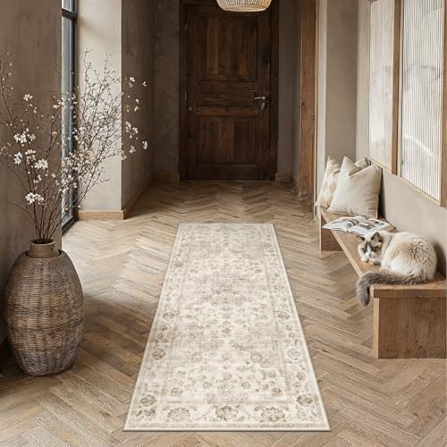 Washable Neutral Beige Kitchen Runner Rug Set of 3 - color: Neutral | Beige, size: 20"x32"+20"x48"+30"x50"