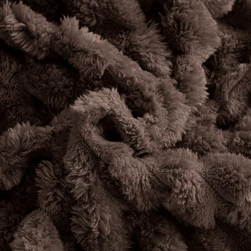 Excervent Big 3D Clouds Stylish Blanket for Bed, 50x70 Inches, Brown - color: Brown-l, size: 50"x70"
