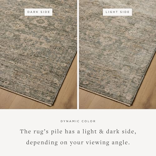 Loloi Magnolia Home Junie Lagoon/Natural 9'-6" x 13' Area Rug - color: Lagoon / Natural, size: 9'6" x 13' (Rectangular)