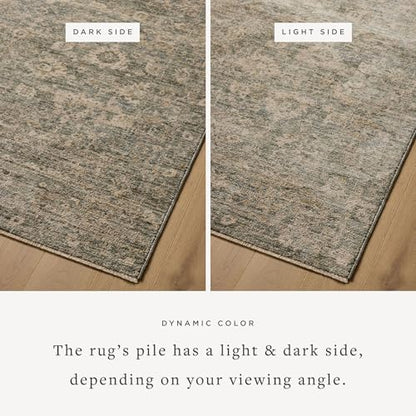Loloi Magnolia Home Junie Lagoon/Natural 9'-6" x 13' Area Rug - color: Lagoon / Natural, size: 9'6" x 13' (Rectangular)