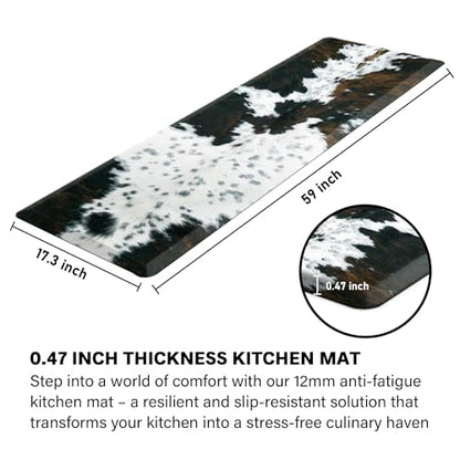 Tyrot Cowhide Kitchen Mat Cushioned Anti Fatigue, 17.3x60 - size: 59"L x 17.3"W x 0.5"Th