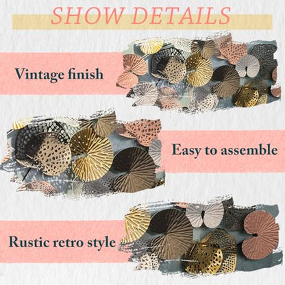edaknez Large Metal Wall Art, 53 x 26 Inch Metal Lotus Wall Art Decor - color: A 53 inch x 26 inch