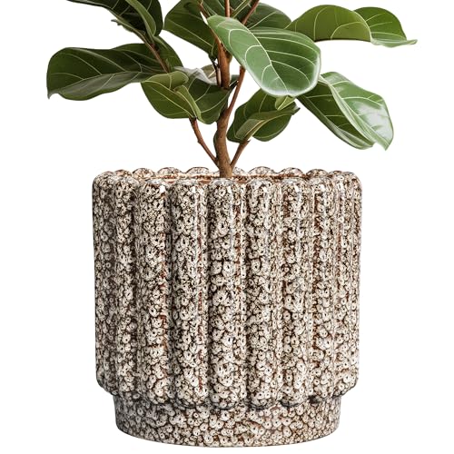 Ceramicfor Ceramic Planter, 12 Inch, Leopard Print White - color: Leopard Print White, size: 12 Inch