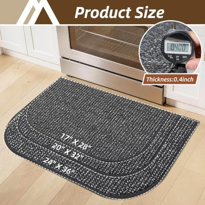 COSY HOMEER Half Moon Kitchen Rug Non-Slip Washable Kitchen Sink Mat - color: Grey, size: 20" × 32" (Semicircular)