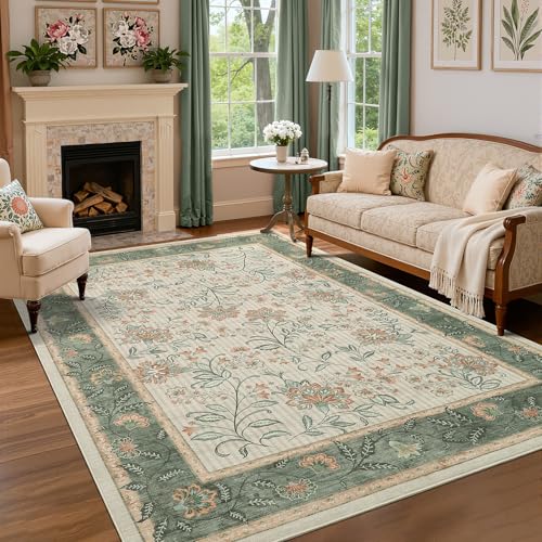 GarveeHome 4x6 Sage Green Washable Area Rug Bedroom Non Slip Nursery Room - color: Sage Green, size: 4' x 6' (Rectangular)